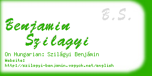 benjamin szilagyi business card